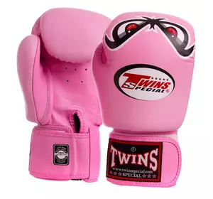 Перчатки боксерские кожаные FBGVL3-25 Twins  12oz Розовый (37426144)