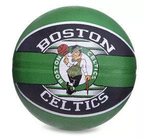 Мяч баскетбольный резиновый NBA Team Boston Celtic 83505Z Spalding  №7 Зелено-черный (57484046)