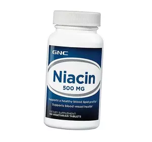 Ниацин, Niacin 500, GNC  100вегтаб (36120067)