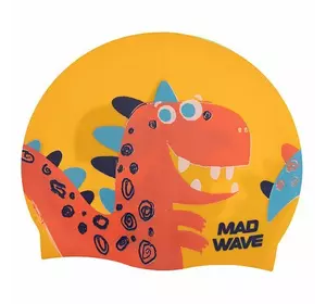 Шапочка для плавания детская Junior Dino M057916 Mad Wave   Желтый (60444163)