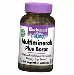 Мультиминералы плюс Бор, Multiminerals plus Boron, Bluebonnet Nutrition  90вегкапс (36393041)