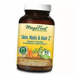 Комплекс кожа, ногти и волосы, Skin Nails & Hair 2, Mega Food  90таб (36343015)
