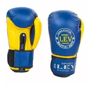 Перчатки боксерские LV-4281 Lev Sport  10oz Сине-желтый (37423006)