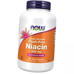 Ниацин не вызывающий покраснений, Double Strength Flush-Free Niacin 500, Now Foods  180вегкапс (36128148)