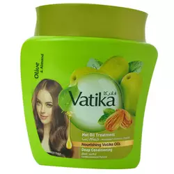 Маска для волос Глубокое кондиционирование, Vatika Olive Almond Hair Mask, Dabur  500г  (43634013)