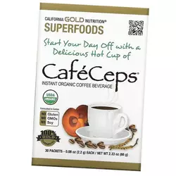 Сертифицированный органический растворимый кофе, Superfoods CafeCeps Packets, California Gold Nutrition  30пакетов (05427005)