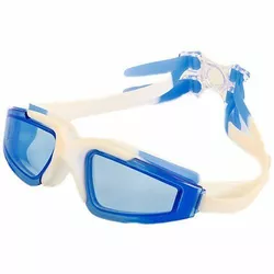 Очки для плавания с берушами Seals HP-8600 No branding   Бело-голубой (60429429)