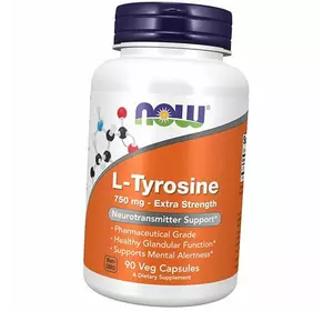 L-Тирозин, с повышенной силой действия, Tyrosine 750, Now Foods  90вегкапс (27128028)