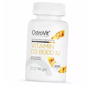 Витамин Д3, Vitamin D3 8000, Ostrovit  200таб (36250057)