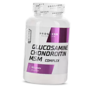 Комплекс для суставов и связок, Глюкозамин Хондроитин МСМ, Glucosamine Chondroitin & MSM, Progress Nutrition  120таб (03461001)