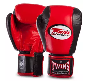 Перчатки боксерские кожаные BGVL7 Twins  14oz Красно-черный (37426142)