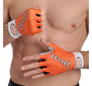 Перчатки для фитнеса с эластичной манжетой ZG-3601 Zelart  L Оранжевый (07363015)