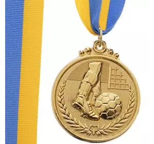 Медаль спортивная с лентой Футбол C-7025     Золотой (33508320)