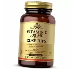 Витамин С с Шиповником, Vitamin C 500 with Rose Hips , Solgar  100таб (36313128)