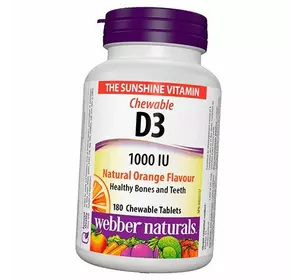 Витамин Д3, Vitamin D3 1000, Webber Naturals  180таб Апельсин (36485017)