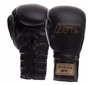 Перчатки боксерские PRO Prem Lace Up UHK-75045 UFC  14oz Черный (37512013)