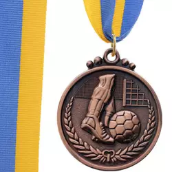 Медаль спортивная с лентой Футбол C-7025     Бронзовый (33508320)