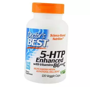 5-гидрокситриптофан, усиленный витаминами В6 и С, 5-HTP Enhanced with Vitamins B6 and C, Doctor's Best  120вегкапс (72327019)