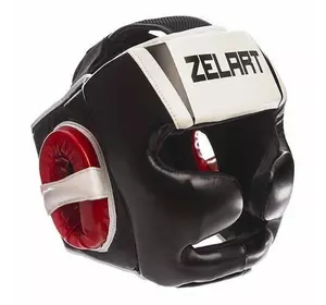 Шлем боксерский с полной защитой BO-1328 Zelart  M Бело-черно-красный (37363085)