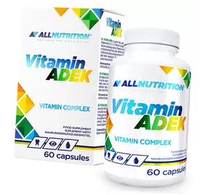 Жирорастворимые витамины А, Д, Е и К, Vitamin ADEK, All Nutrition  60капс (36003030)