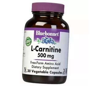 L-Карнитин Тартрат в свободной форме, L-Carnitine 500, Bluebonnet Nutrition  30вегкапс (02393004)