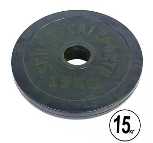 Блины (диски) обрезиненные Shuang Cai Sports TA-1448   15кг  Черный (58508114)