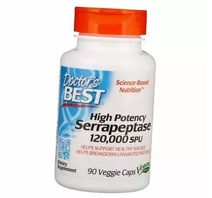 Серрапептаза, High Potency Serrapeptase, Doctor's Best  90вегкапс (72327015)