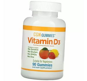 Жевательный Витамин Д3 для взрослых и детей, Vitamin D3 Gummies, California Gold Nutrition  90таб Мультифрукт (36427020)