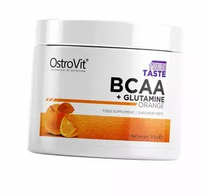 Аминокислоты ВСАА и Глютамином, BCAA + glutamine, Ostrovit  200г Апельсин (28250001)