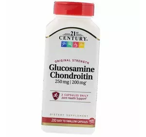 Глюкозамин Хондроитин, Glucosamine Chondroitin, 21st Century  200капс (03440001)