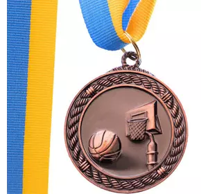 Медаль спортивная с лентой Баскетбол C-7019     Бронзовый (33508311)