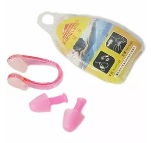 Беруши для плавания и зажим для носа в футляре HN-2    Розовый (60508045)