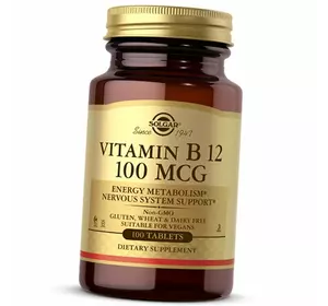 Витамин В12, Цианокобаламин, Vitamin B12 100, Solgar  100таб (36313091)