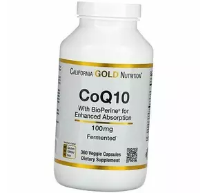 Коэнзим Q10 с экстрактом BioPerine, CoQ10 USP with Bioperine 100, California Gold Nutrition  360вегкапс (70427002)