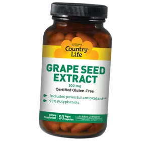 Экстракт виноградных косточек в капсулах, Grape Seed Extract 100, Country Life  50вегкапс (71124008)