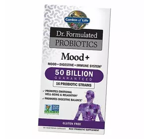 Пробиотики для улучшения настроения, Dr. Formulated Probiotics Mood+, Garden of Life  60вегкапс (72473001)