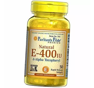 Натуральный Витамин Е, Natural E-400, Puritan's Pride  50гелкапс (36367005)