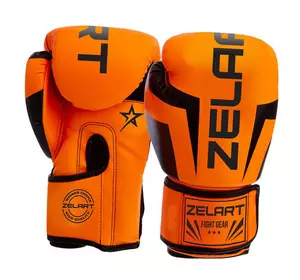 Перчатки боксерские Challenger BO-5698 Zelart  6oz Оранжевый (37429016)