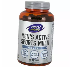 Витамины для мужчин, Men's Active Sports Multi, Now Foods  180гелкапс (36128012)