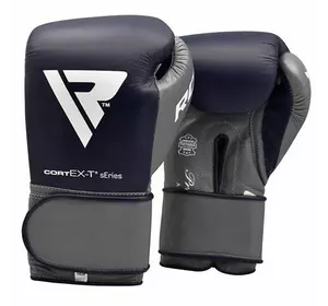 Боксерские перчатки RDX Leather Pro C4 RDX Inc  14oz Сине-серый (37260081)