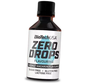 Ароматизированые капли, Zero Drops, BioTech (USA)  50мл Кокосовое миндальное печенье (05084014)