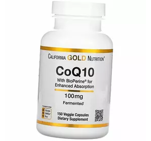 Коэнзим Q10 с экстрактом BioPerine, CoQ10 USP with Bioperine 100, California Gold Nutrition  150вегкапс (70427002)