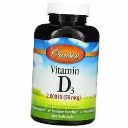 Витамин Д3, Vitamin D3 2000, Carlson Labs  360гелкапс (36353071)
