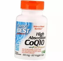 Коэнзим Q10 с Биоперином, High Absorption CoQ10 100, Doctor's Best  60вегкапс (70327012)