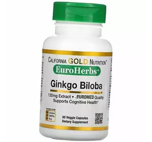 Экстракт Гинкго Билоба, EuroHerbs Ginkgo Biloba Extract, California Gold Nutrition  60вегкапс (71427007)