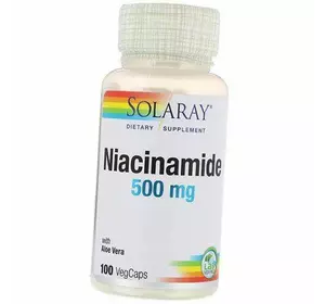 Ниацинамид, Niacinamide 500, Solaray  100вегкапс (36411070)