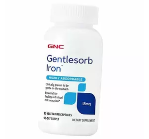 Железо, Gentlesorb Iron 18, GNC  90вегкапс (36120173)