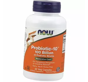 Смесь Пробиотиков, Probiotic-10 100 Billion, Now Foods  60вегкапс (69128012)