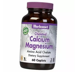 Хелатный Кальций Магний, Chelated Calcium Magnesium, Bluebonnet Nutrition  120каплет (36393117)