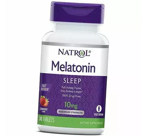 Мелатонин быстрорастворимый, Melatonin Fast Dissolve 10, Natrol  30таб Клубника (72358010)